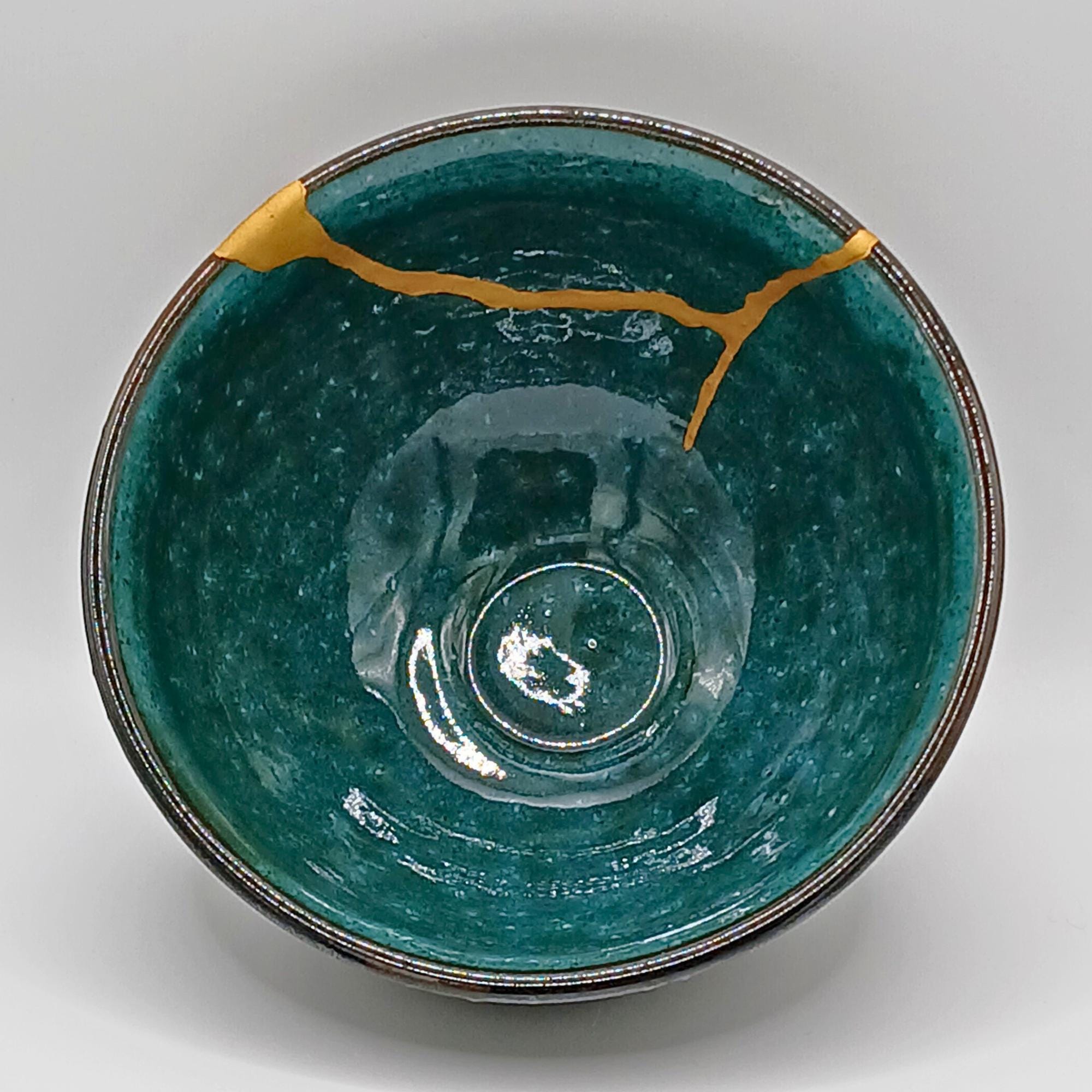 24金金継ぎ抹茶碗：食品に安全な陶器製茶碗 - Etsy 日本