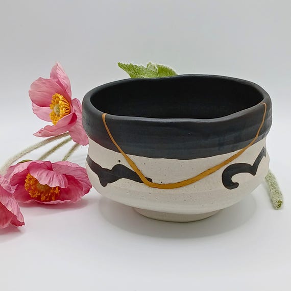 楽山焼 / 長岡空味】茶碗 抹茶碗 抹茶茶碗 金継ぎ 茶道 茶道具 茶道