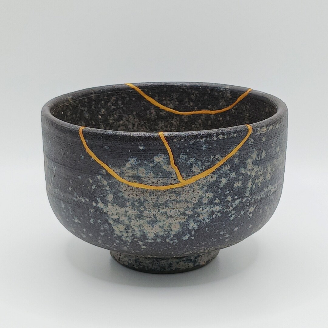 Ciotola Kintsugi In Oro 24kt Artigianale Giapponese - Per Tè Matcha, Pezzo Unico