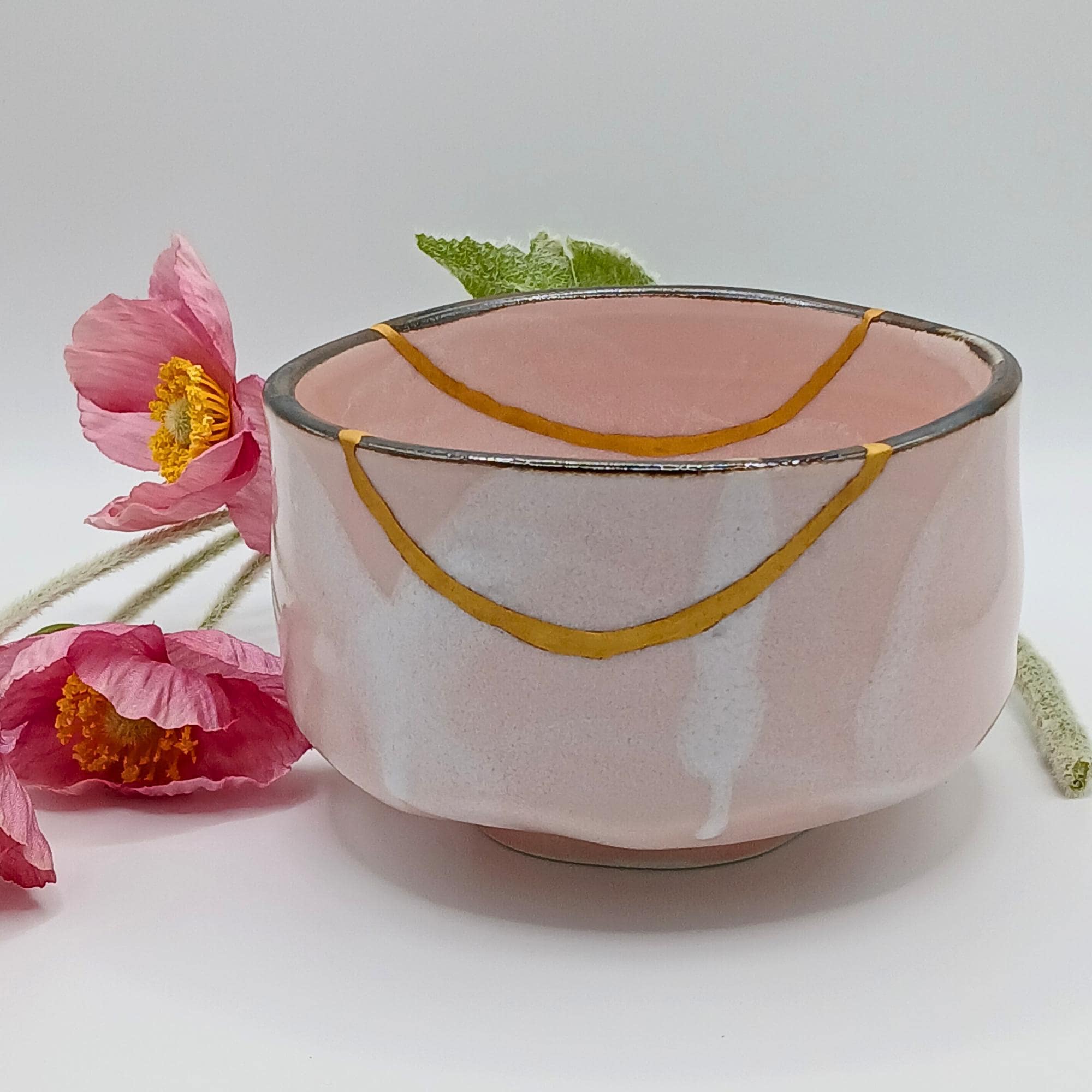24金金継ぎ抹茶碗：食品に安全な陶器製茶器 - Etsy 日本