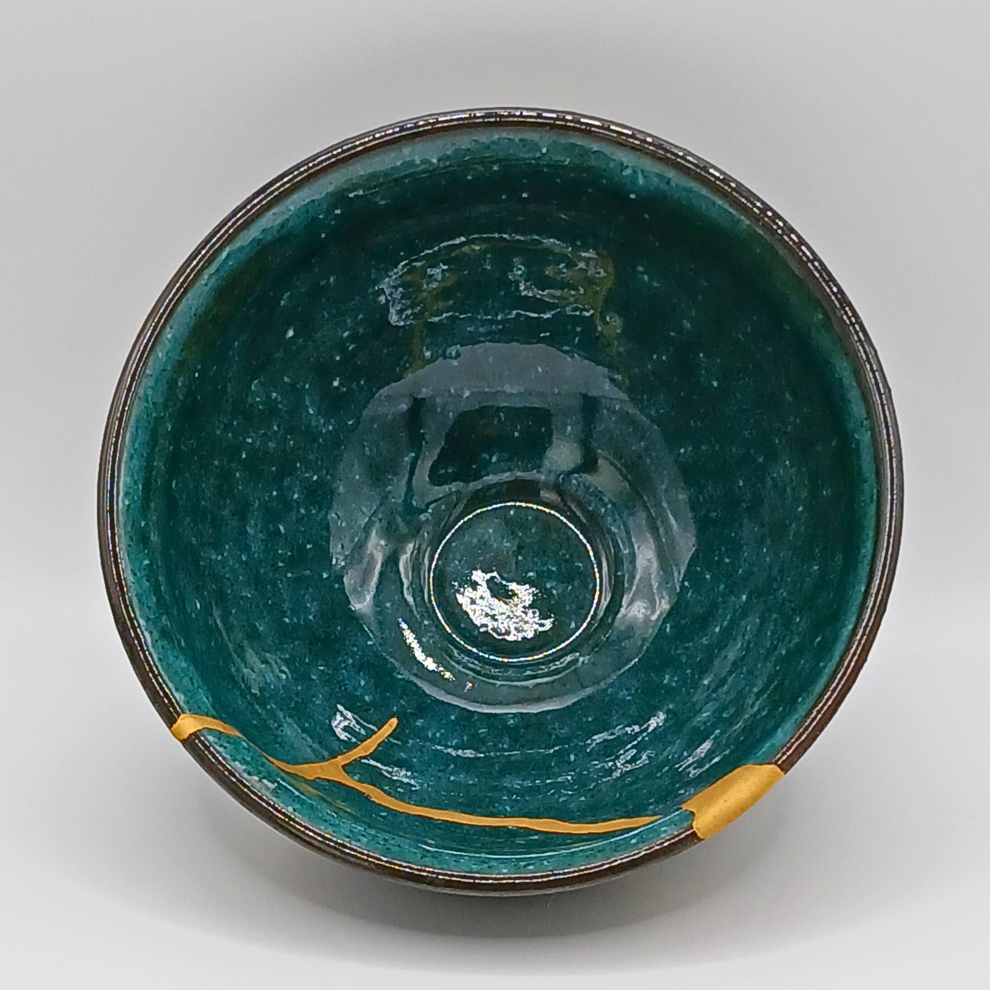 24金金継ぎ抹茶碗：食品に安全な陶器製茶碗 - Etsy 日本
