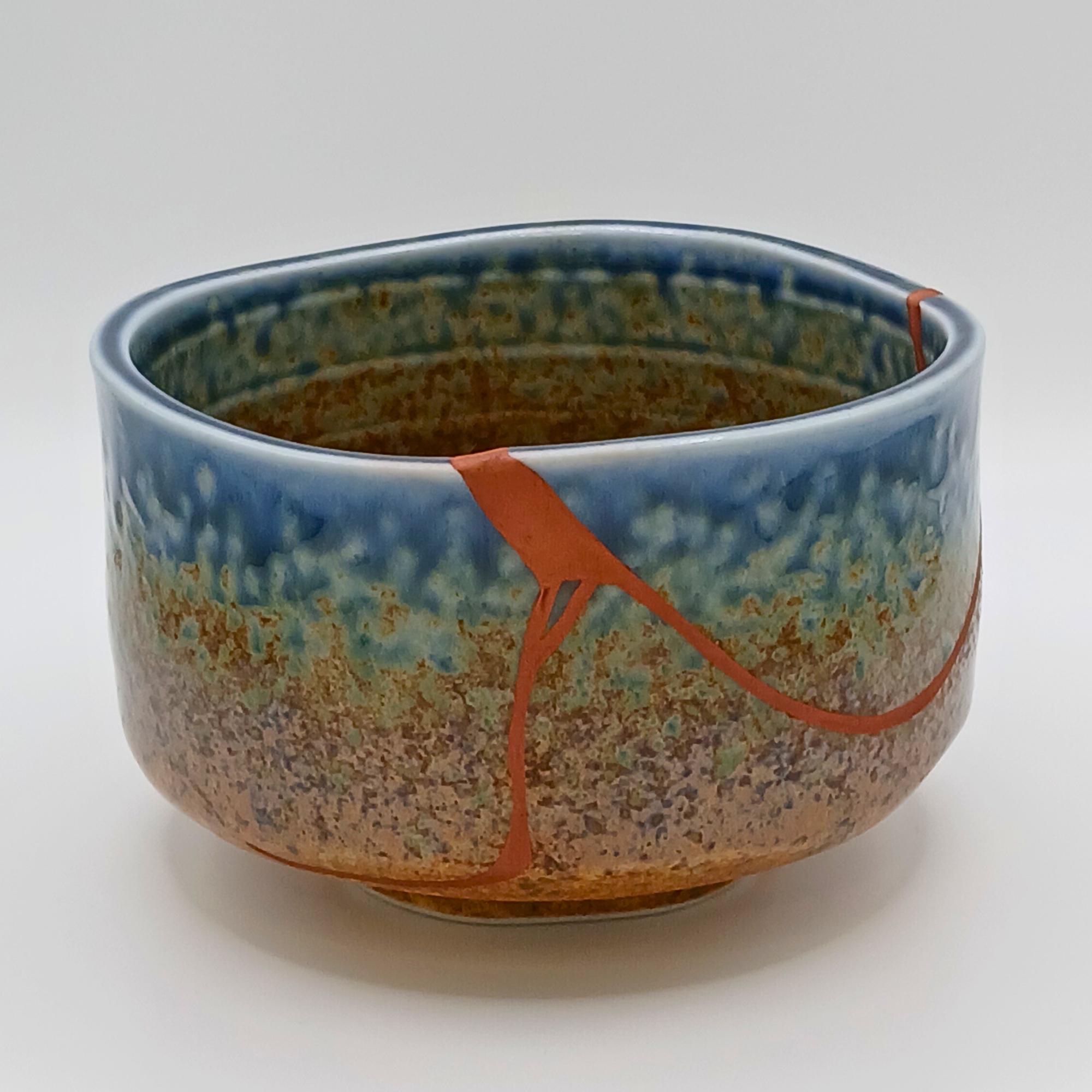 本物の金継ぎ抹茶碗：銅を修復した陶器の小物皿 - Etsy 日本