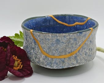 24金金継ぎ抹茶碗：食品に安全な陶器製茶碗 - Etsy 日本