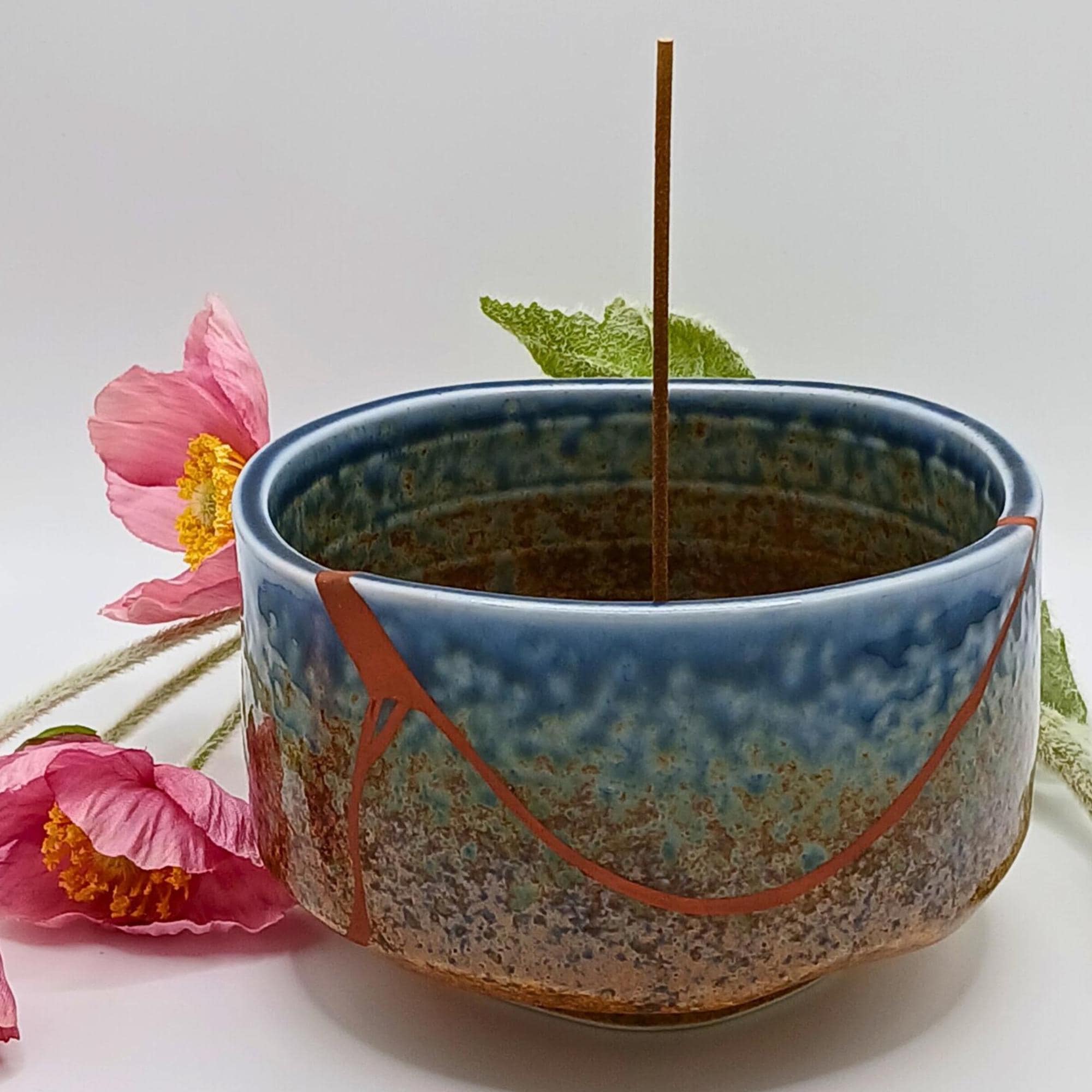本物の金継ぎ抹茶茶碗：銅で修復された陶器の小物入れ - Etsy 日本