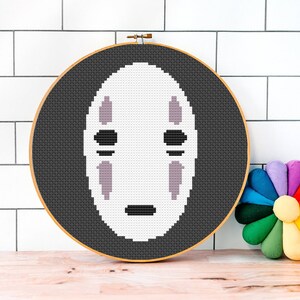 No-Face Cross Stitch Pattern PDF, anime cross stitch, modern cross stitch, quote cross stitch