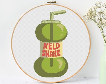 Kelp Shake Cross Stitch Pattern PDF, Funny cross stitch, modern cross stitch, quote cross stitch