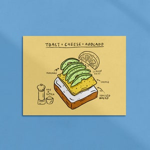 Avocado Toast Kunstdruck | Postkarte | Grußkarte | Lesezeichen