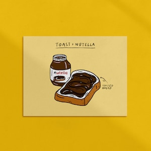 Nutella Toast Kunstdruck | Postkarte | Grußkarte | Lesezeichen