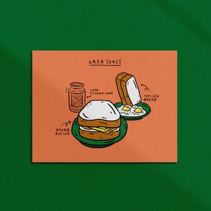 Impresión artística / postal / tarjeta de felicitación / marcapáginas de Kaya Toast