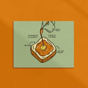 French Toast Kunstdruck | Postkarte | Grußkarte | Lesezeichen