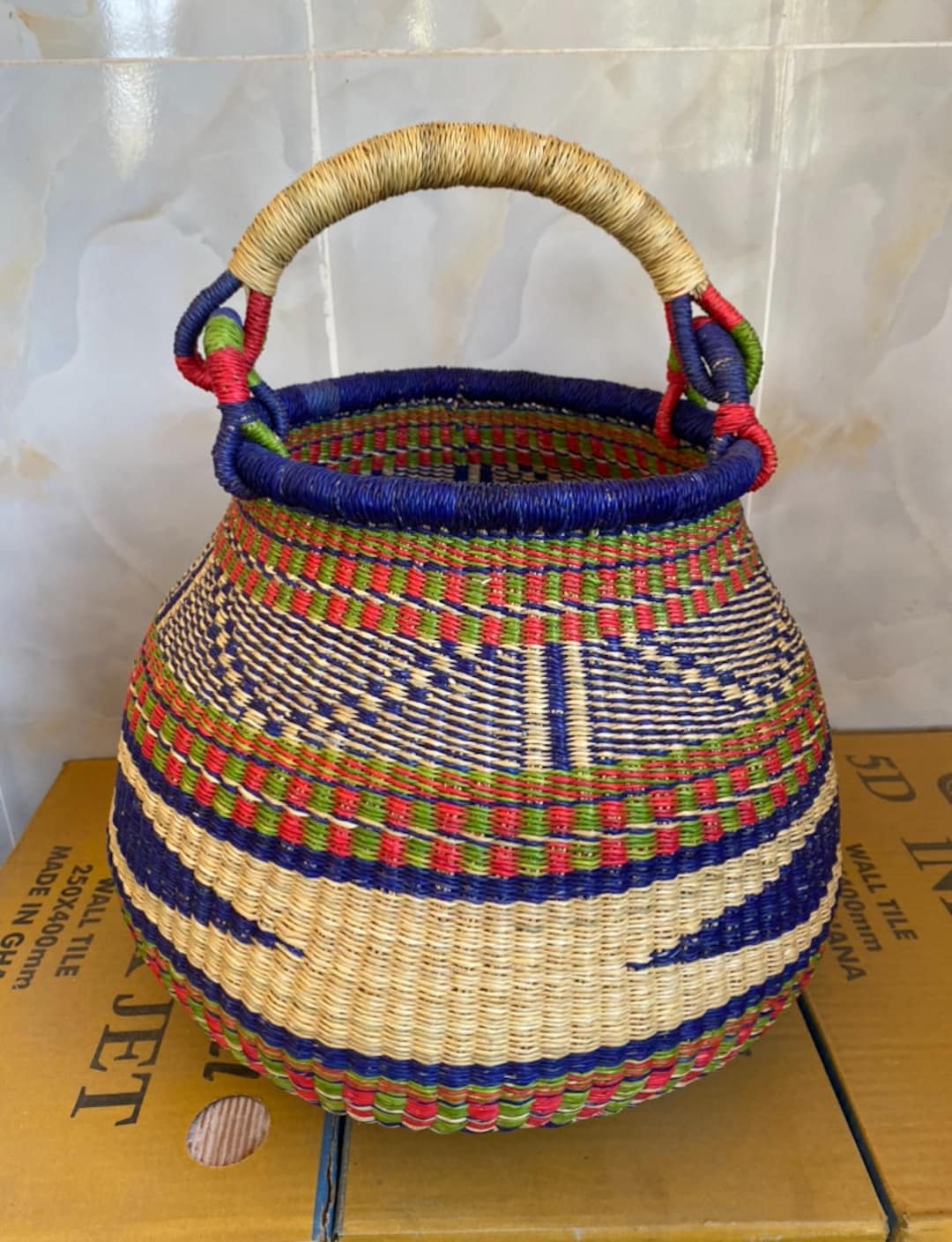 Bolga Basket,large Basket African Market Basket, Bolgatanga Baskets