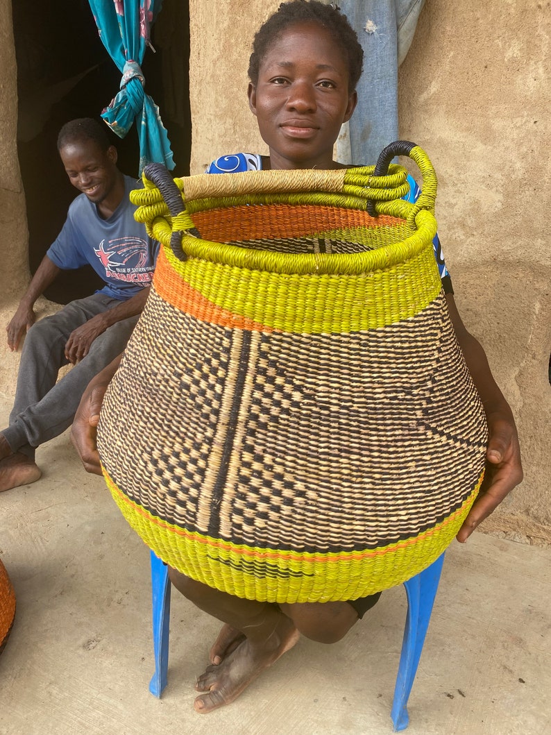 Bolga Basket,large Basket African Market Basket, Bolgatanga Baskets