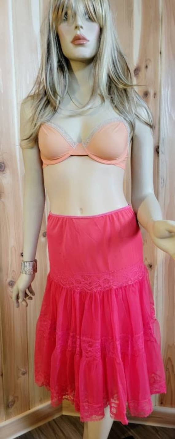Red Half Slip Nylon Half Slip Ruffled Slip Red Petticoat Etsy