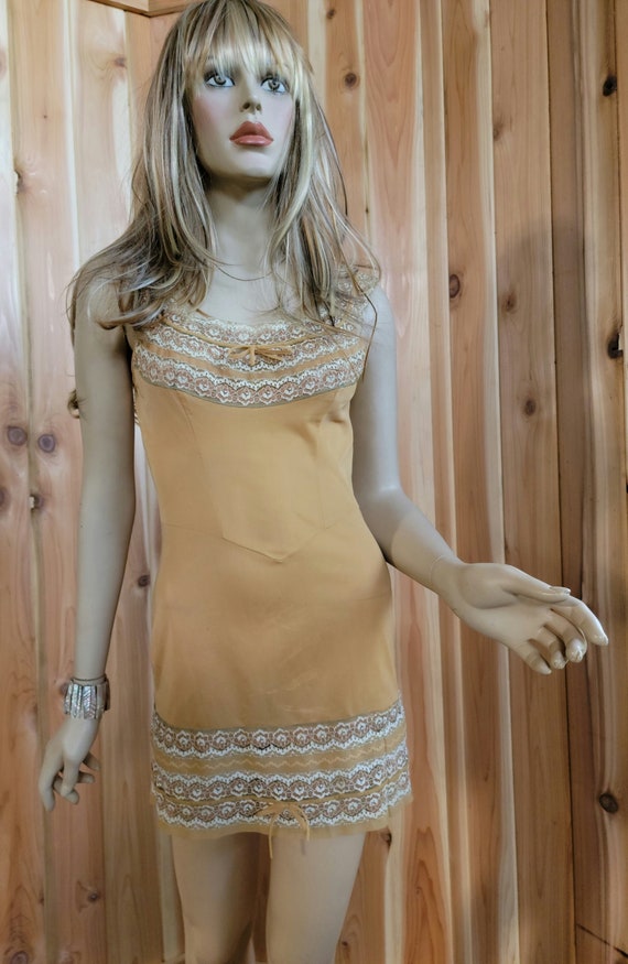 Sexy Gold Babydoll ~ Shortie ~ Slip ~  Nightgown ~