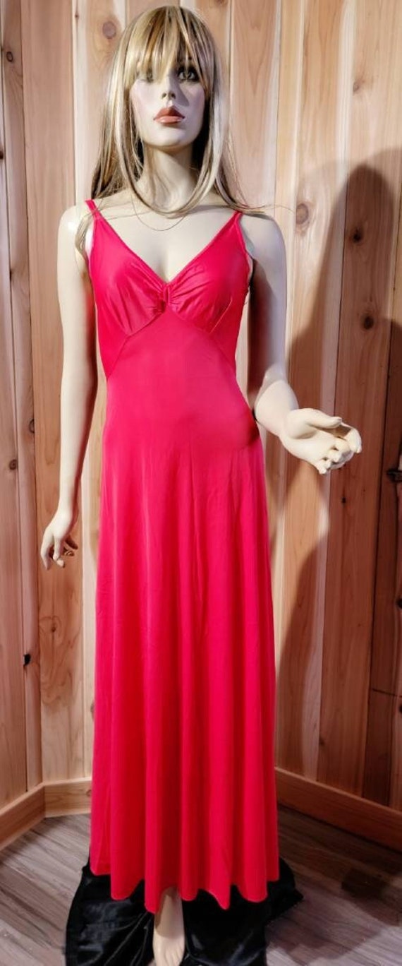 Cattani of California Nightgown ~ Red Nylon Nightg