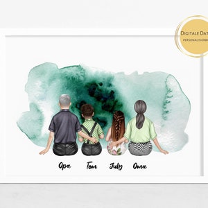 CUSTOM FAMILY ART - Custom Family Portrait, Digital Portrait with Pets, Digital Family Picture, Download