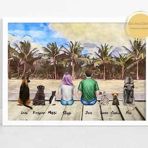 Custom Family Portrait, Digital Download, Custom Family Portrait, Custom Family Portrait Illustration, Mother&#39;s Day