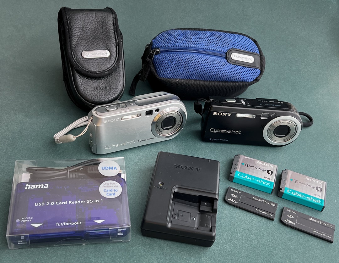 Sony DSCP200 and Sony DSCP120 Cybershot Old Y2K Digital Camera Bundle