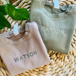 Custom Embroidered Baby Name Crewneck | Custom Baby Sweatshirt | Custom Toddler Sweatshirt | embroidered crewneck baby