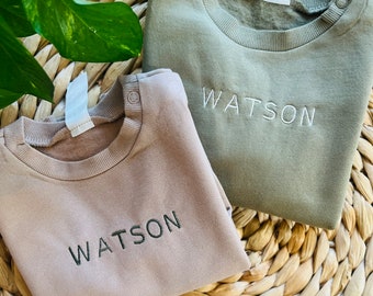 Custom Embroidered Baby Name Crewneck Sweatshirt