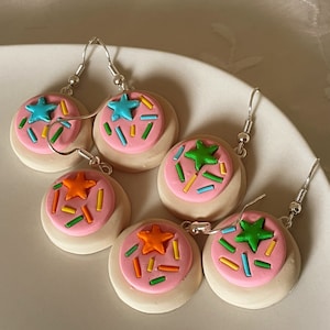 Sugar Cookie Handmade Earrings, Holiday Earrings, Cute Earrings, Fun Earrings, Kawaii, Weird Earrings, Foodie Gifts, 25th Birthday Gifts