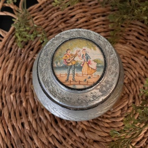 Vintage aluminum powder box