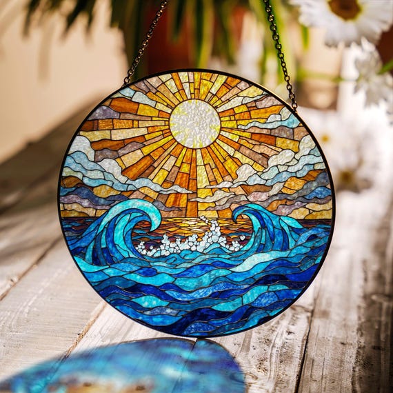 ハンドメイド　絵画　窓辺と月 ハンドメイド 絵画 窓辺と月