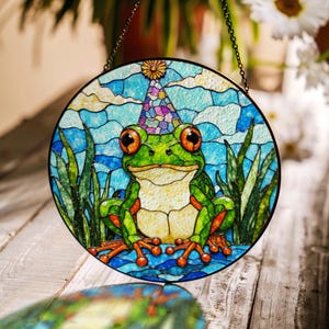 Rana in vetro colorato acchiappasole decorazione per finestre natura regalo per amanti delle rane regalo di compleanno