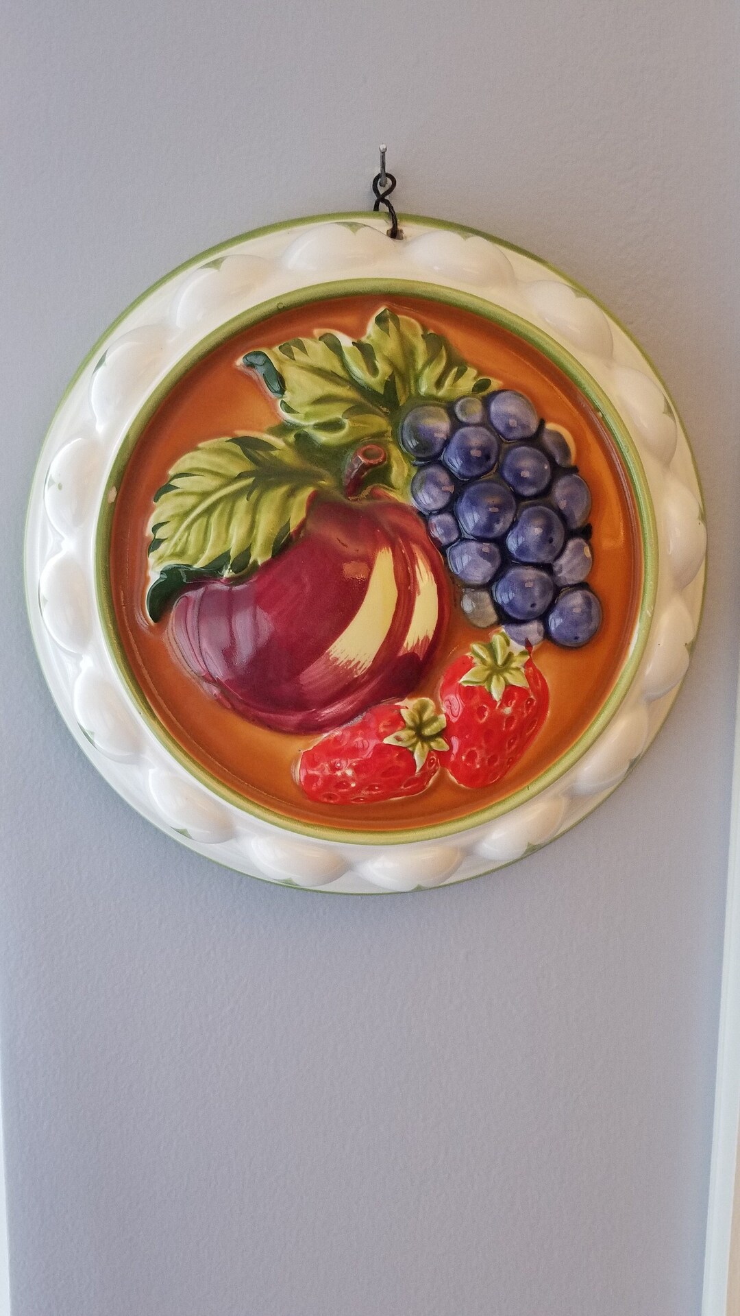 Italian Ceramic Fruit Wall Hanging Etsy