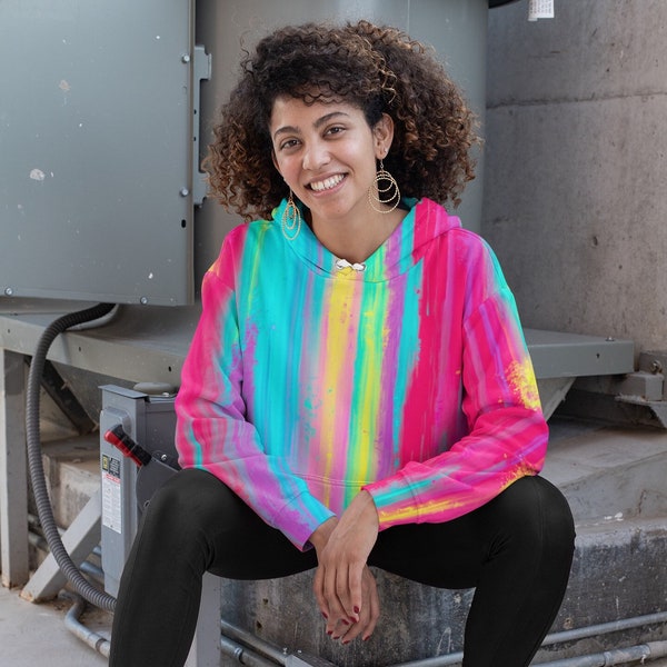 Abstract Unisex Hoodie, Neon Graffiti Sweatshirt, Neon Clothes, Graffiti Hoodie, Rainbow Clothing, Bright and Colorful Hoodie