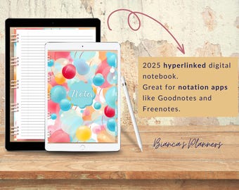 Cuaderno digital con hipervínculos (PDF) / Compatible con Goodnotes, Notability y Freenotes / Planificador interactivo / Descarga instantánea / Burbujas