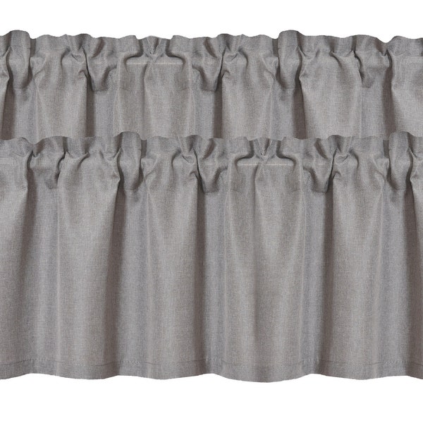 Aiking Home 2 Pack Solid Rod Pocket Valance for Window, 54 by 16-inch, Grey