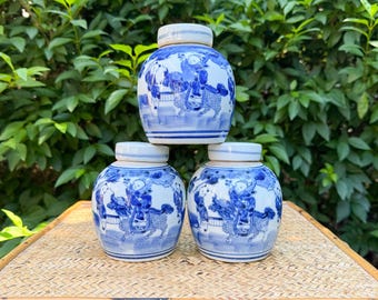 Mini Blue and White Children Playing Ginger Jar | Chinoiserie Chic