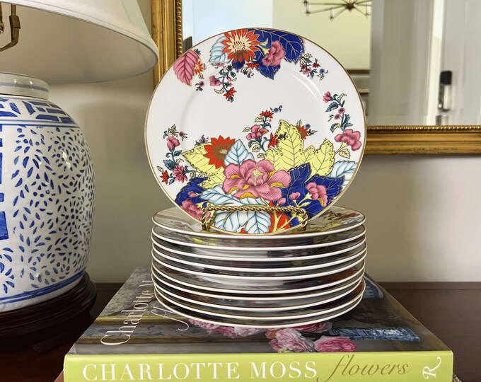 Vintage Tobacco Leaf Salad Plates Imperial China Tobacco Leaf China