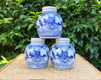 Mini Blue and White Children Playing Ginger Jar | Chinoiserie Chic