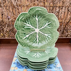 Bordallo Pinheiro Dinnerware Green Cabbage Tableware Bordallo Pinheiro Cabbage Dessert Plates - Set Of 4 Natural Green Ceramic Plates Portuguese Earthenware Plates - View #6
