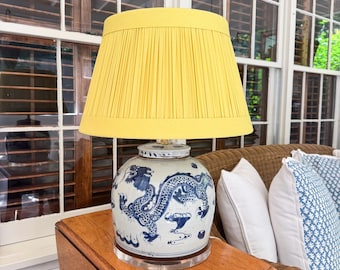 Blue and White Dragon Ginger Jar Lamp | Chinoiserie Table Lamp | Classic Home