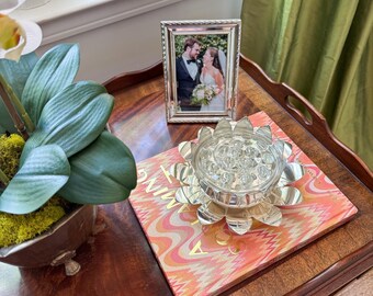 Vintage Italian Lotus Silver Plated Flower Frog