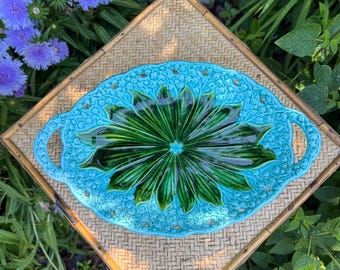 Antique Majolica Lily of the Valley Reticulated Platter | Plate Wall | Gathered Manor