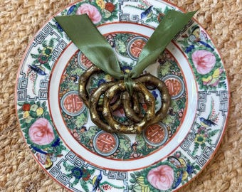 Vintage Set of Four Bamboo Napkin Rings