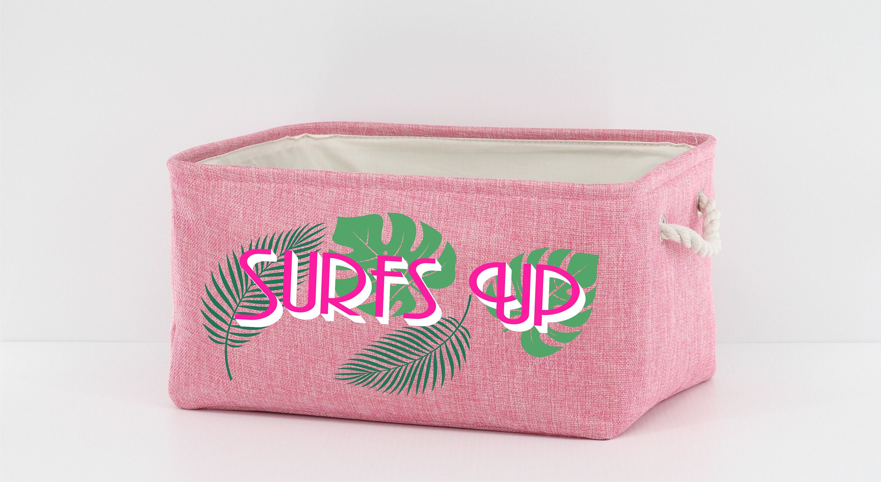 Personalized Storage Basket With TROPICAL LEAVES Storage Etsy
