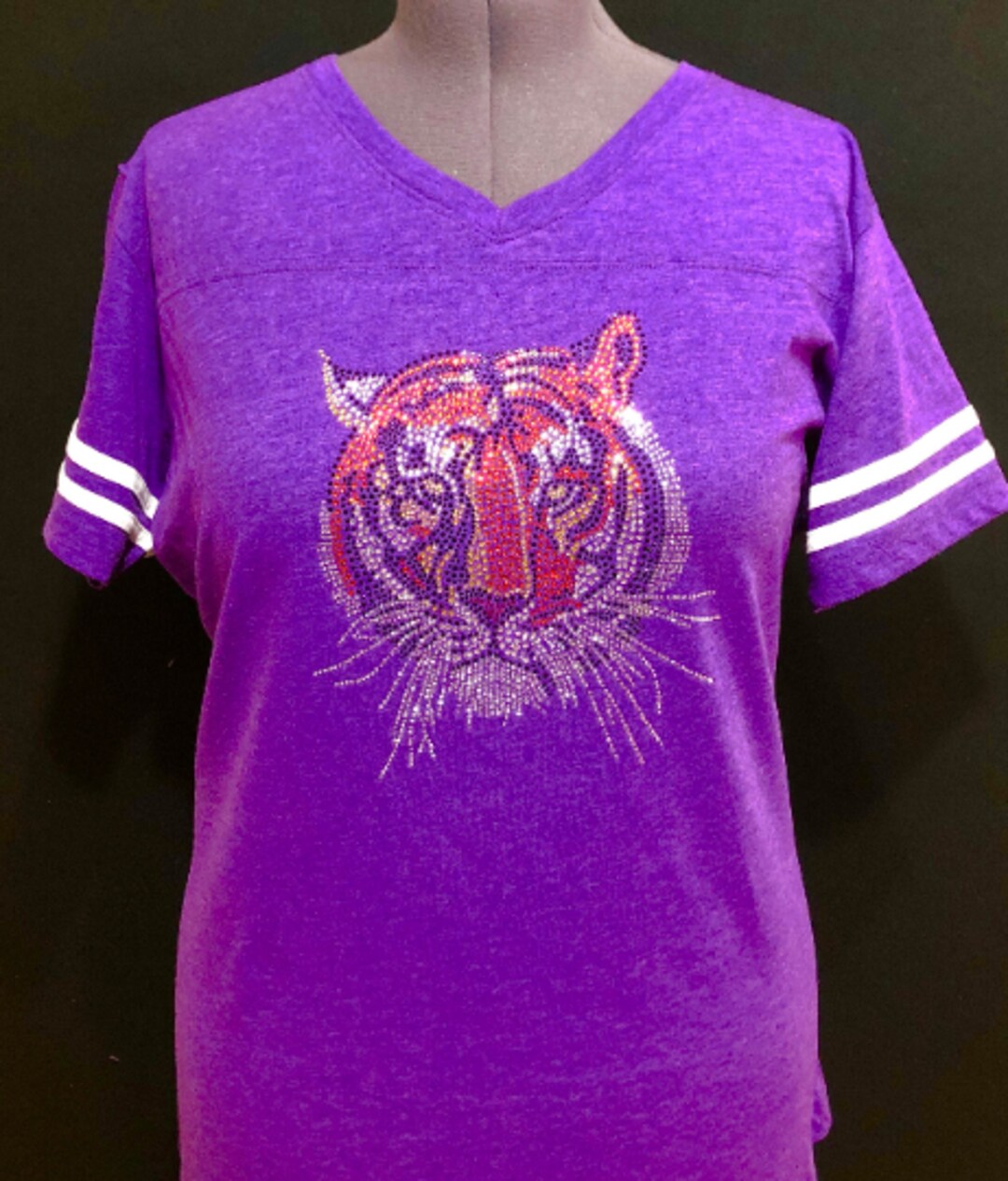 Tiger Rhinestone Shirt Tiger Ladies Football Shirt Ladies - Etsy