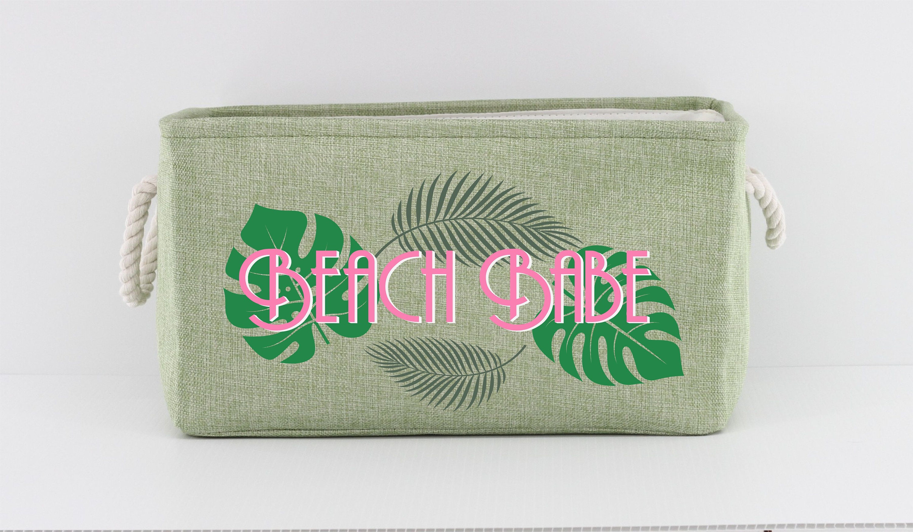Personalized Storage Basket With TROPICAL LEAVES Storage Etsy