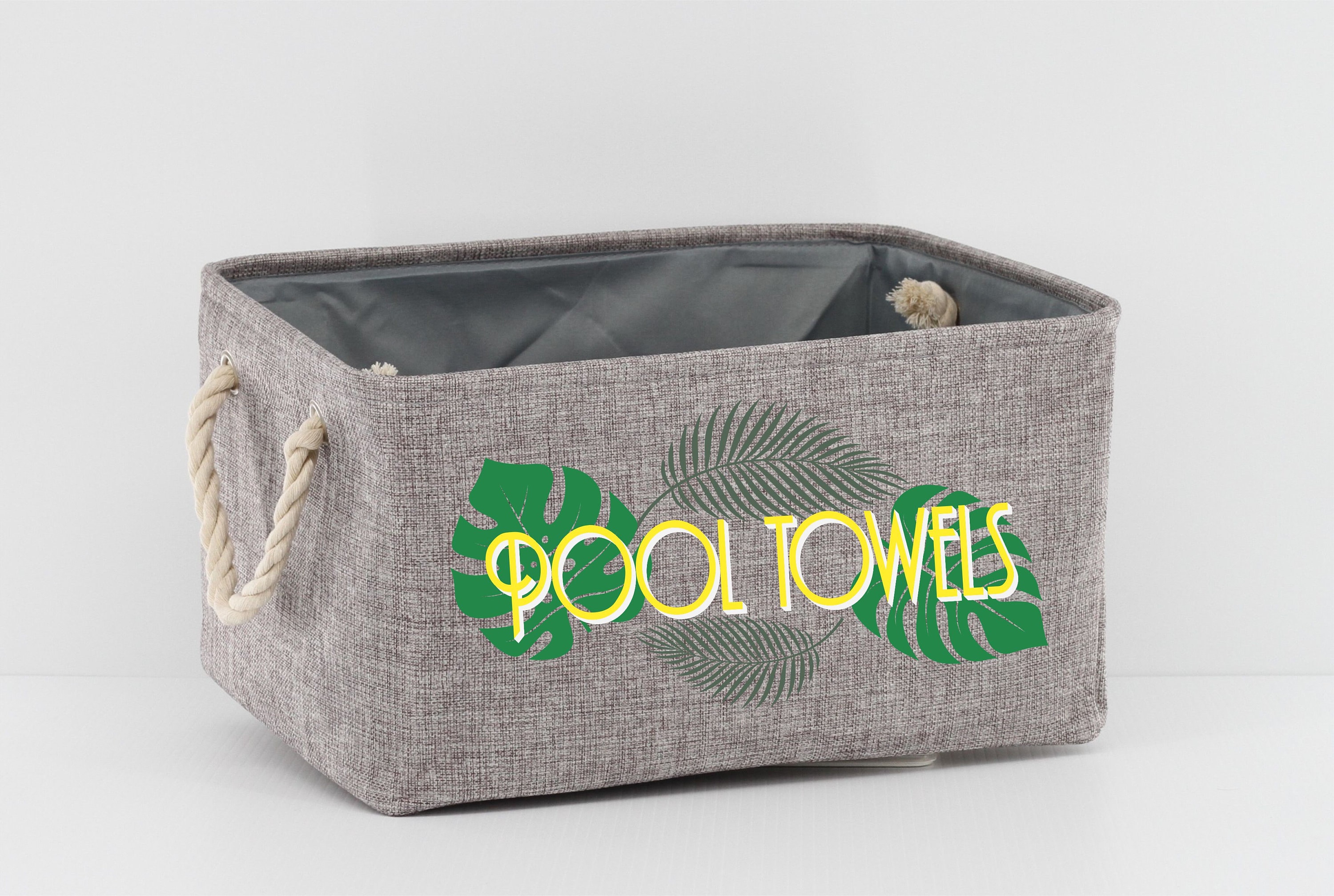 Personalized Storage Basket With TROPICAL LEAVES Storage Etsy