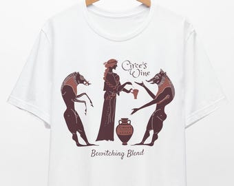 キルケーのワインシャツ、アイアイアの魔術師Tシャツ、ギリシャ神話Tシャツ、キルケーアートTシャツ