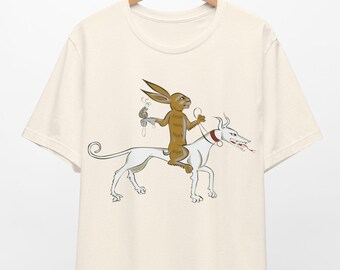 Funny Medieval Rabbit Shirt Marginalia Art Tee Weird Animals T Shirt Manuscripts Bunny T-shirt