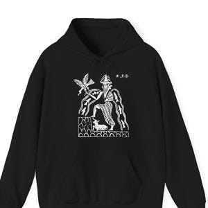 Sumerian God Hoodie, Enki Hooded Sweatshirt Anunnaki Sweater