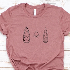 Arrowheads T-shirt Spearhead Shirt Lithic Tshirt Arrow Head Tee