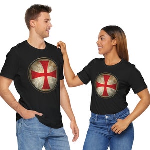 Knights Templar Cross Shirt, Crusader Shield T-Shirt, Medieval Knight Tee image 5
