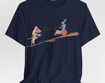 Medieval Marginalia Battle Shirt Knight Snail Rabbit Tee Manuscript Art T-shirt